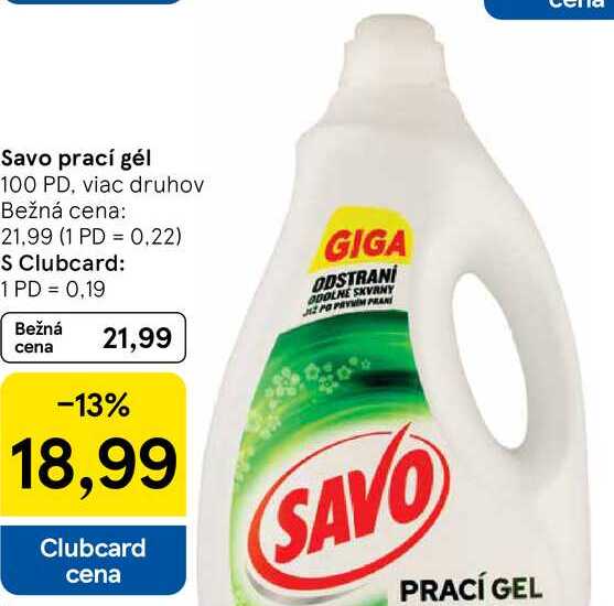 Savo prací gél, 100 PD