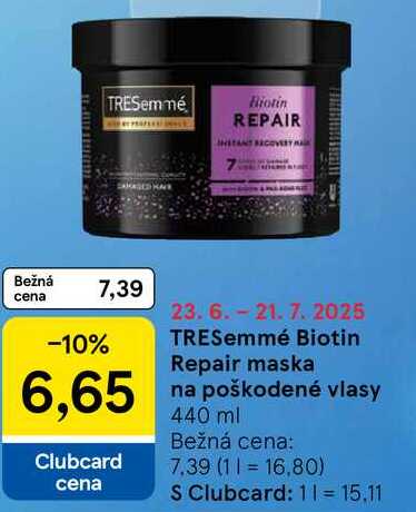 TRESemmé Biotin Repair maska na poškodené vlasy, 440 ml 