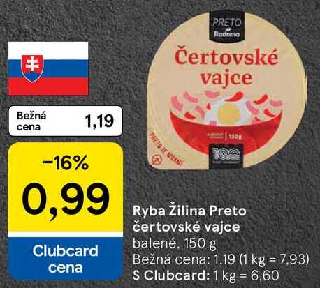 Ryba Žilina Preto čertovské vajce, 150 g