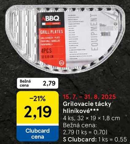 Grilovacie tácky hliníkové, 4 ks