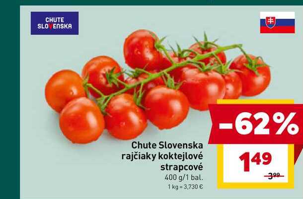 Chute Slovenska rajčiaky koktejlové strapcové 400 g/1 bal.