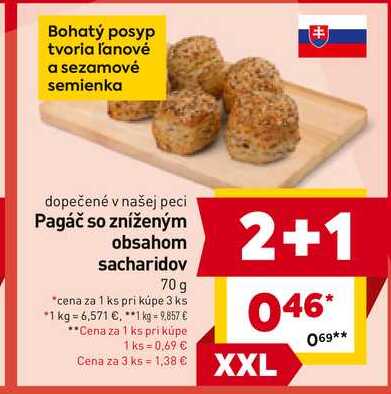 Pagáč so zníženým obsahom sacharidov 70g