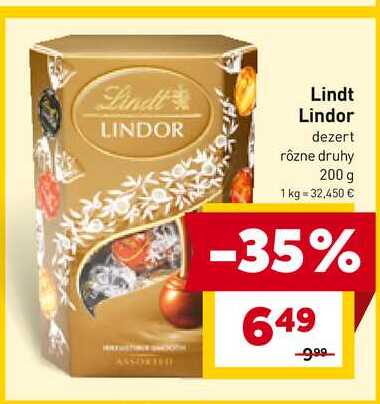 Lindt Lindor dezert rôzne druhy 200 g