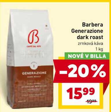 Barbera Generazione dark roast zrnková káva 1 kg 