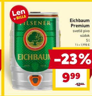 Eichbaum Premium svetlé pivo súdok 5l