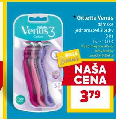 Gillette Venus dámske jednorazové žiletky 3 ks 