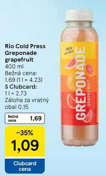 Rio Cold Press Greponade grapefruit, 400 ml 