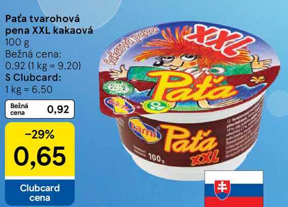 Paťa tvarohová pena XXL kakaová, 100 g 