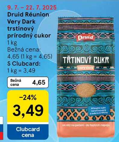 Druid Réunion Very Dark trstinový prírodný cukor, 1 kg 