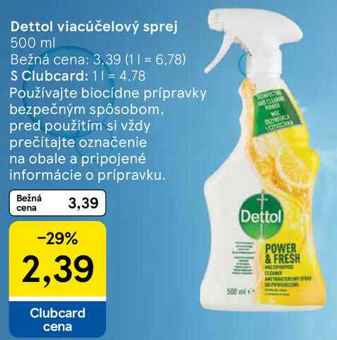 Dettol viacúčelový sprej, 500 ml 