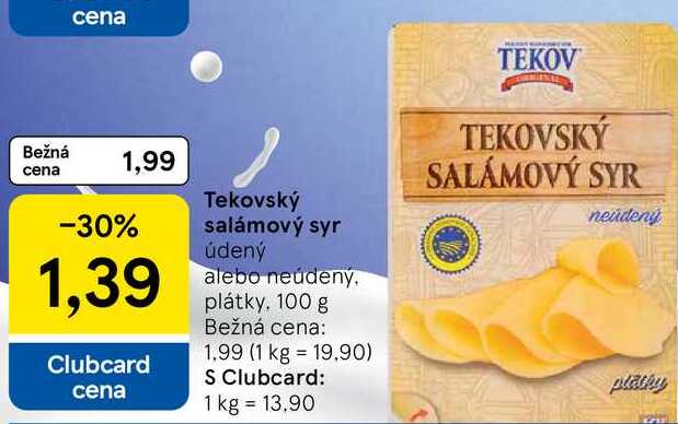 Tekovský salámový syr, 100 g