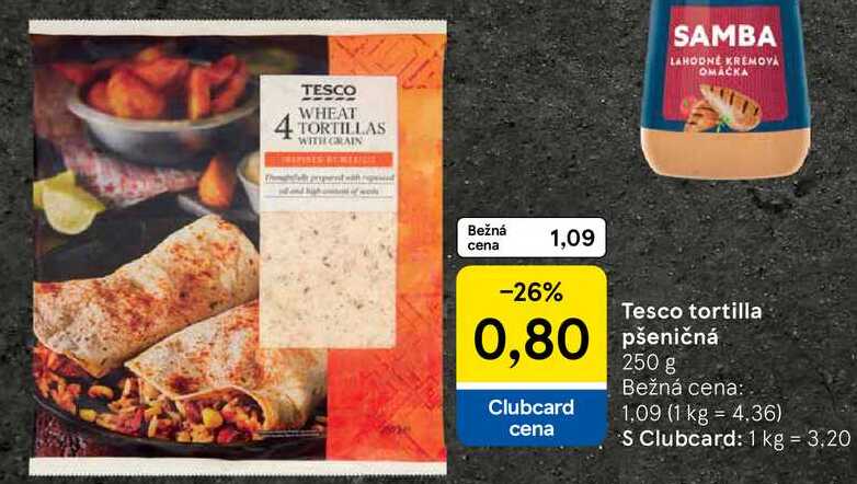 Tesco tortilla pšeničná, 250 g 