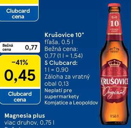 Krušovice 10°, 0,5 l