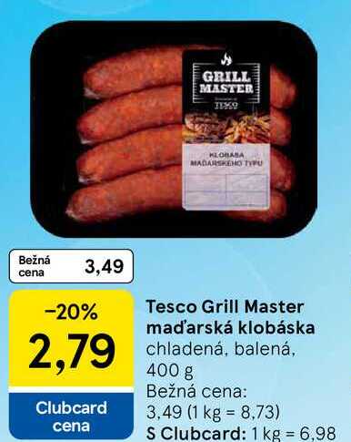 Tesco Grill Master maďarská klobáska, 400 g