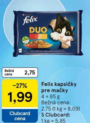 Felix kapsičky pre mačky, 4x 85 g
