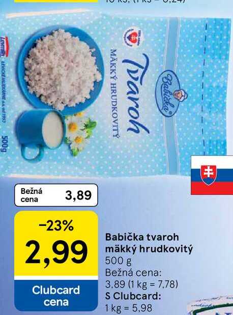 Babička tvaroh mäkký hrudkovitý, 500 g 