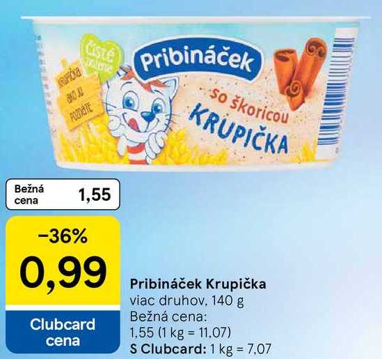 Pribináček Krupička, 140 g
