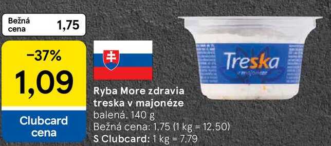 Ryba More zdravia treska v majonéze, 140 g