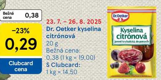 Dr. Oetker kyselina citrónová, 20 g
