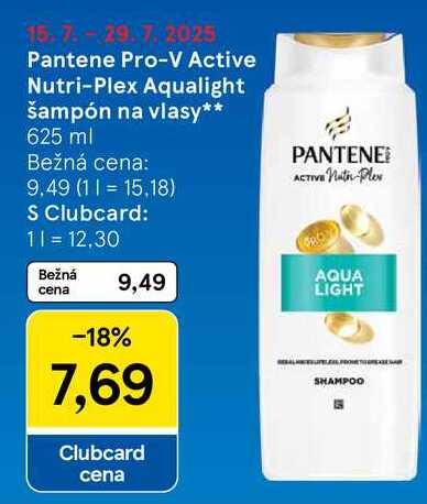 Pantene Pro-V Active Nutri-Plex Aqualight šampón na vlasy, 625 ml 