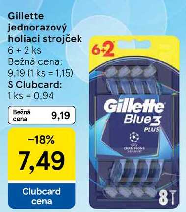 Gillette jednorazový holiaci strojček, 6+2 ks 