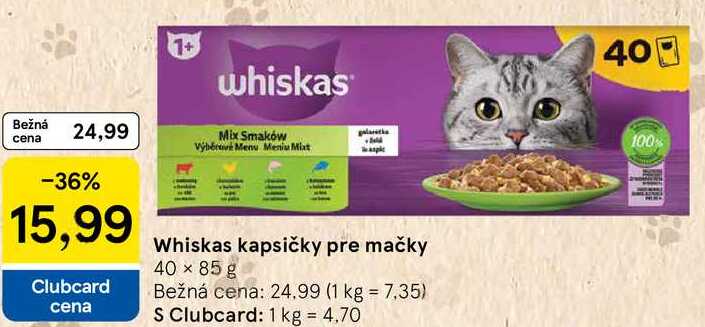Whiskas kapsičky pre mačky, 40x 85 g