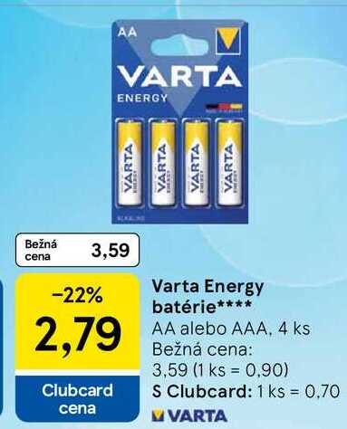 Varta Energy batérie, 4 ks