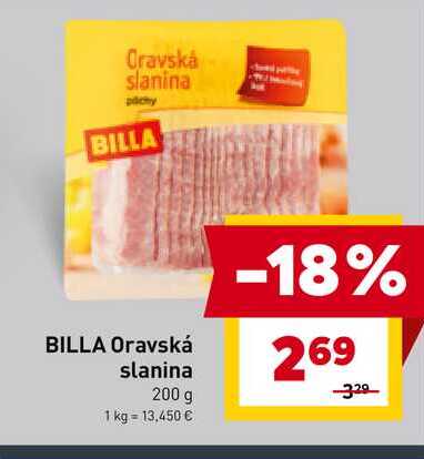 BILLA Oravská slanina 200 g