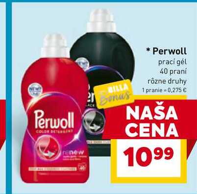 Perwoll prací gél 40 praní rôzne druhy 