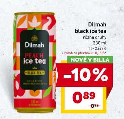 Dilmah black ice tea rôzne druhy 330 ml
