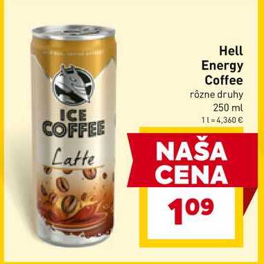 Hell Energy Coffee rôzne druhy 250 ml 