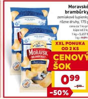Moravské brambůrky zemiakové lupienky rôzne druhy, 175 g 