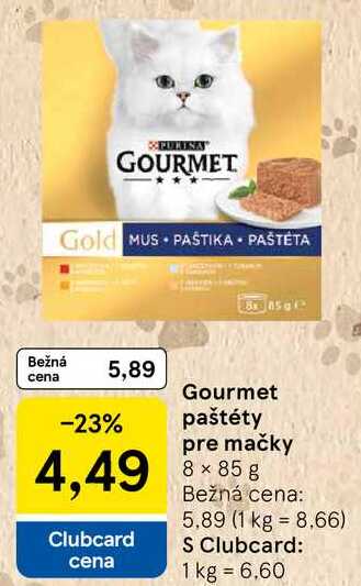 Gourmet paštéty pre mačky, 8x 85 g