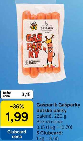 Gašparík Gašparky detské párky, 230 g 
