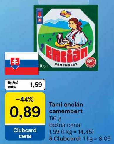 Tami encián camembert, 110 g 