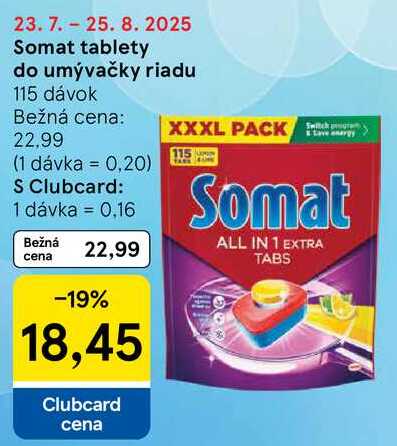Somat tablety do umývačky riadu, 115 dávok