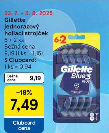 Gillette jednorazový holiaci strojček, 6+ 2 ks 