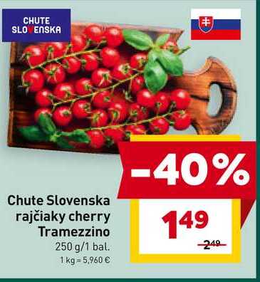 Chute Slovenska rajčiaky cherry Tramezzino 250 g/1 bal. 