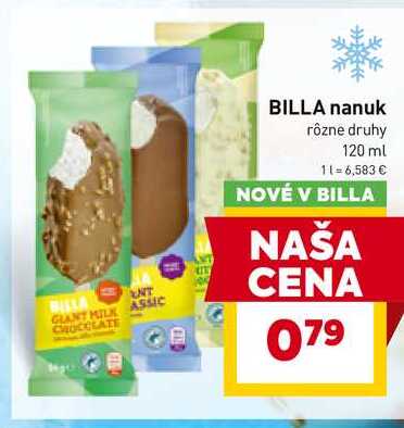 BILLA nanuk rôzne druhy 120 ml