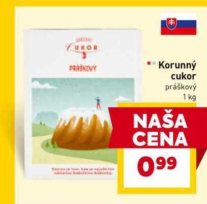 Korunný cukor práškový 1 kg 