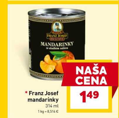 Franz Josef mandarínky 314 ml 