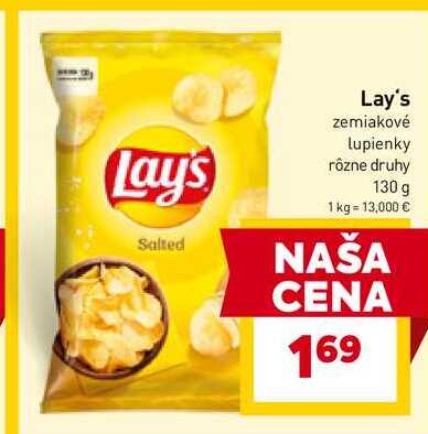 Lay's zemiakové lupienky rôzne druhy 130 g 