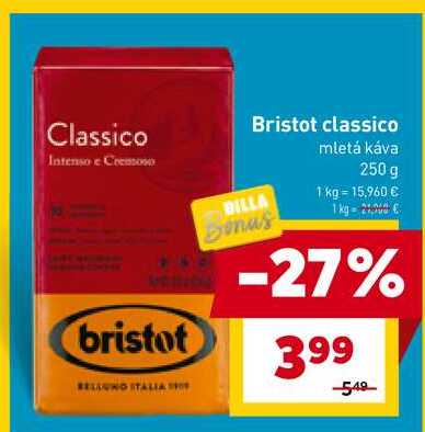 Bristot classico mletá káva 250 g 