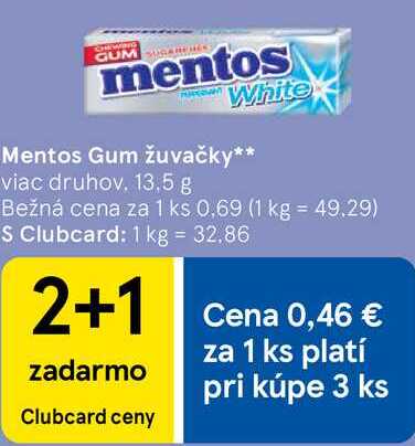 Mentos Gum žuvačky, 13,5 g 