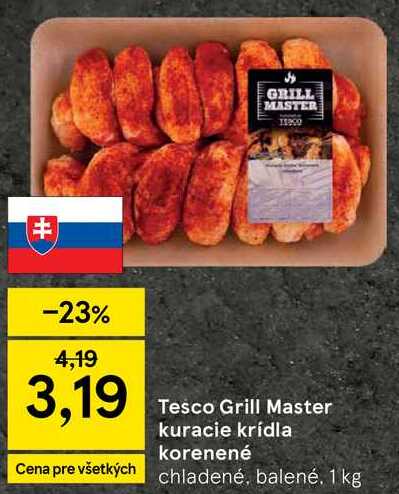 Tesco Grill Master kuracie krídla korenené, 1 kg