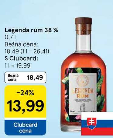 Legenda rum 38%, 0,7 l