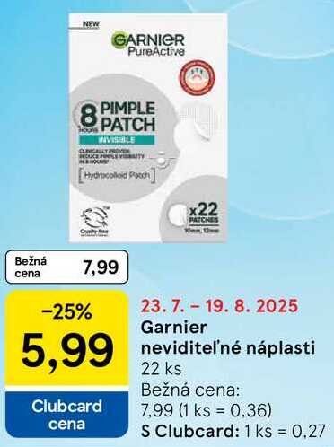 Garnier neviditeľné náplasti, 22 ks 