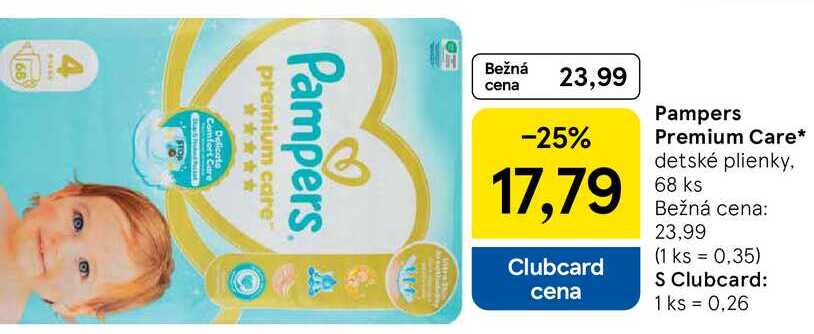 Pampers Premium Care, 68 ks 