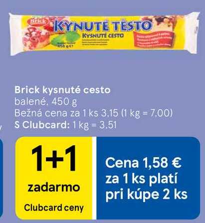 Brick kysnuté cesto, 450 g  
