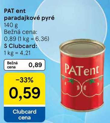 PAT ent paradajkové pyré, 140 g 